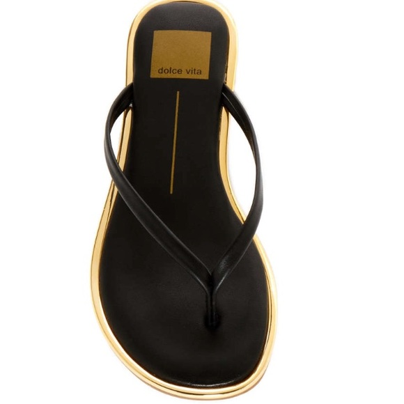 Dolce Vita Shoes - DOLCE VITA BLACK & GOLD THONG SANDAL NEW WITH BOX